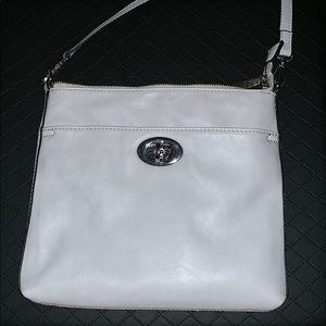 Light gray cross body purse